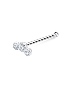 Crystal Silver Bone Nose Stud NSKD-1898